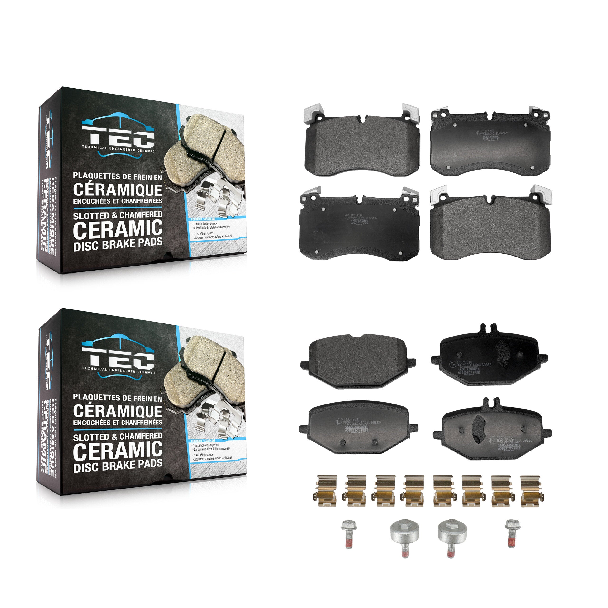 Front Rear Ceramic Brake Pads Kit For Mercedes-Benz GLS450 With Sport Package
