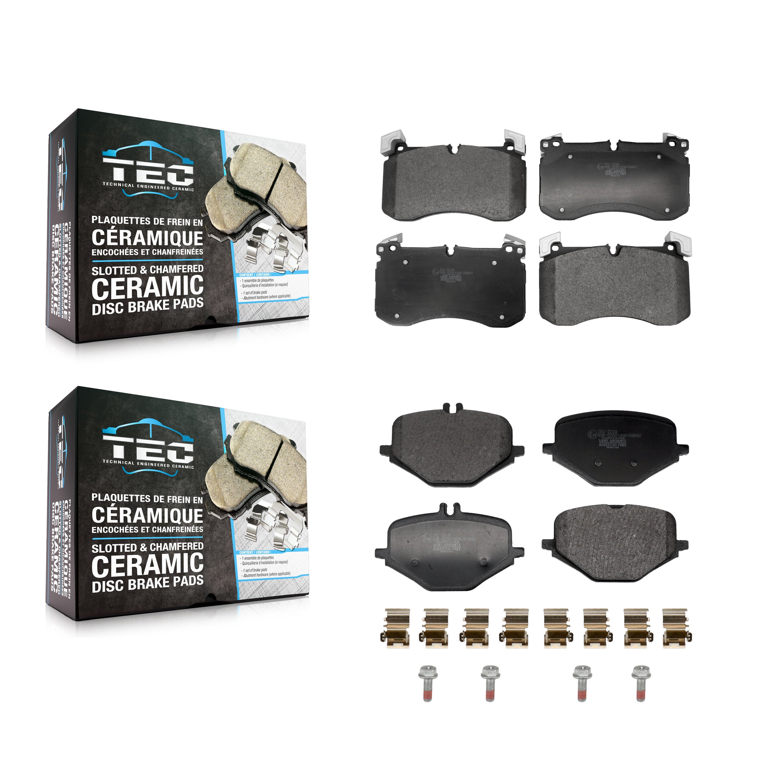 Front Rear Ceramic Brake Pads Kit For Mercedes-Benz G63 AMG GLE53 GLS63