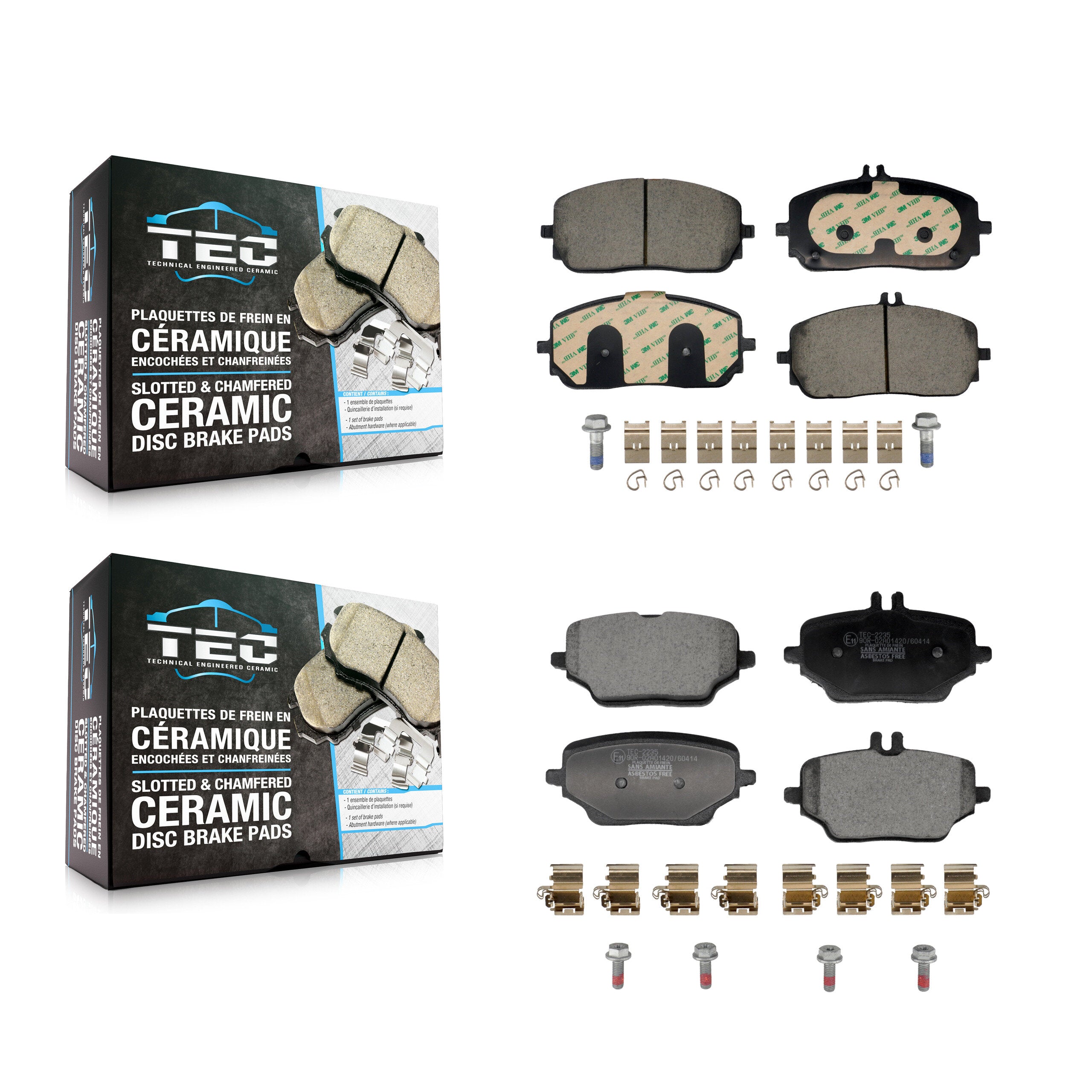 Front Rear Ceramic Brake Pads Kit For Mercedes-Benz GLE350 KTC-100863