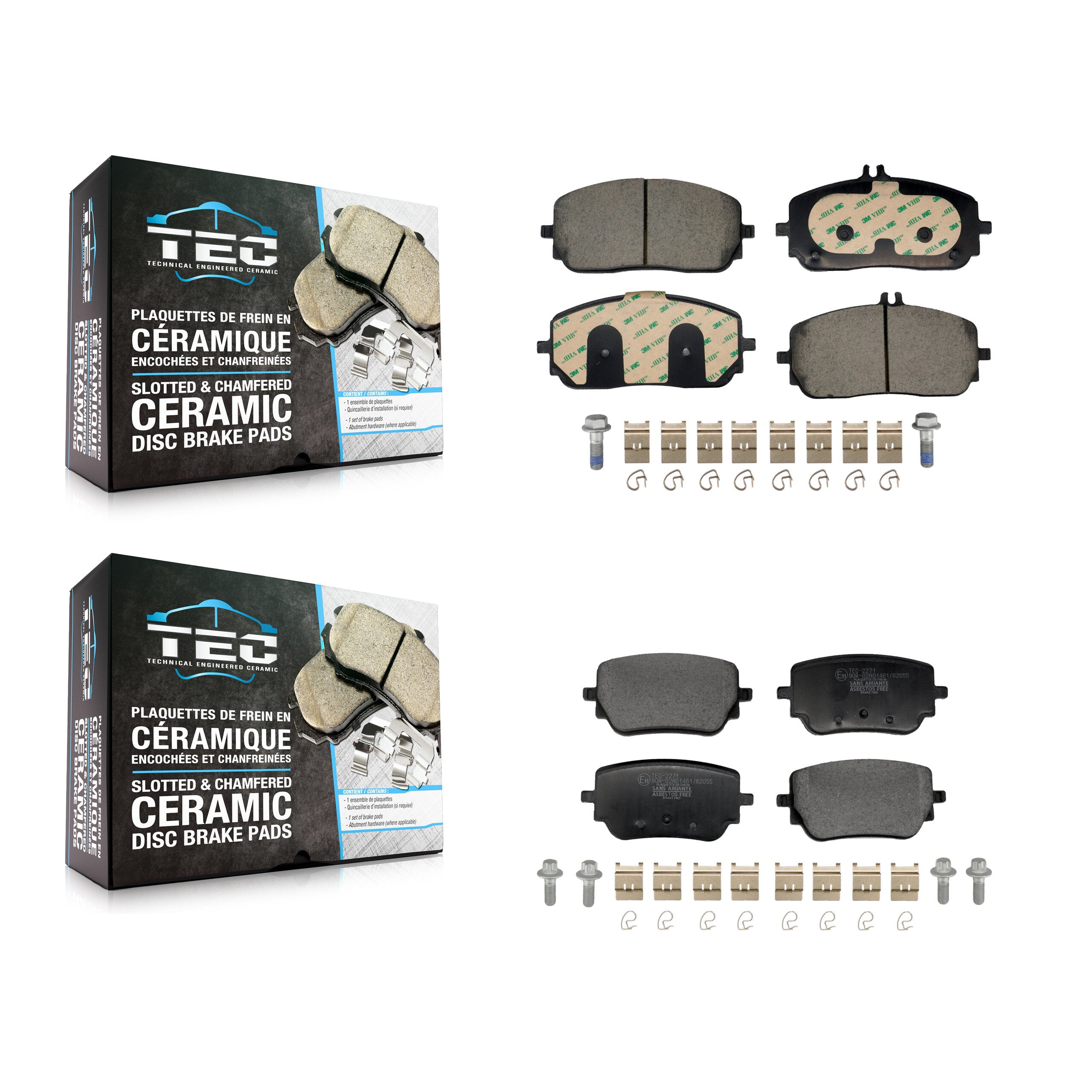 Front Rear Ceramic Brake Pads Kit For Mercedes-Benz GLB250 GLA250 EQB 350 300