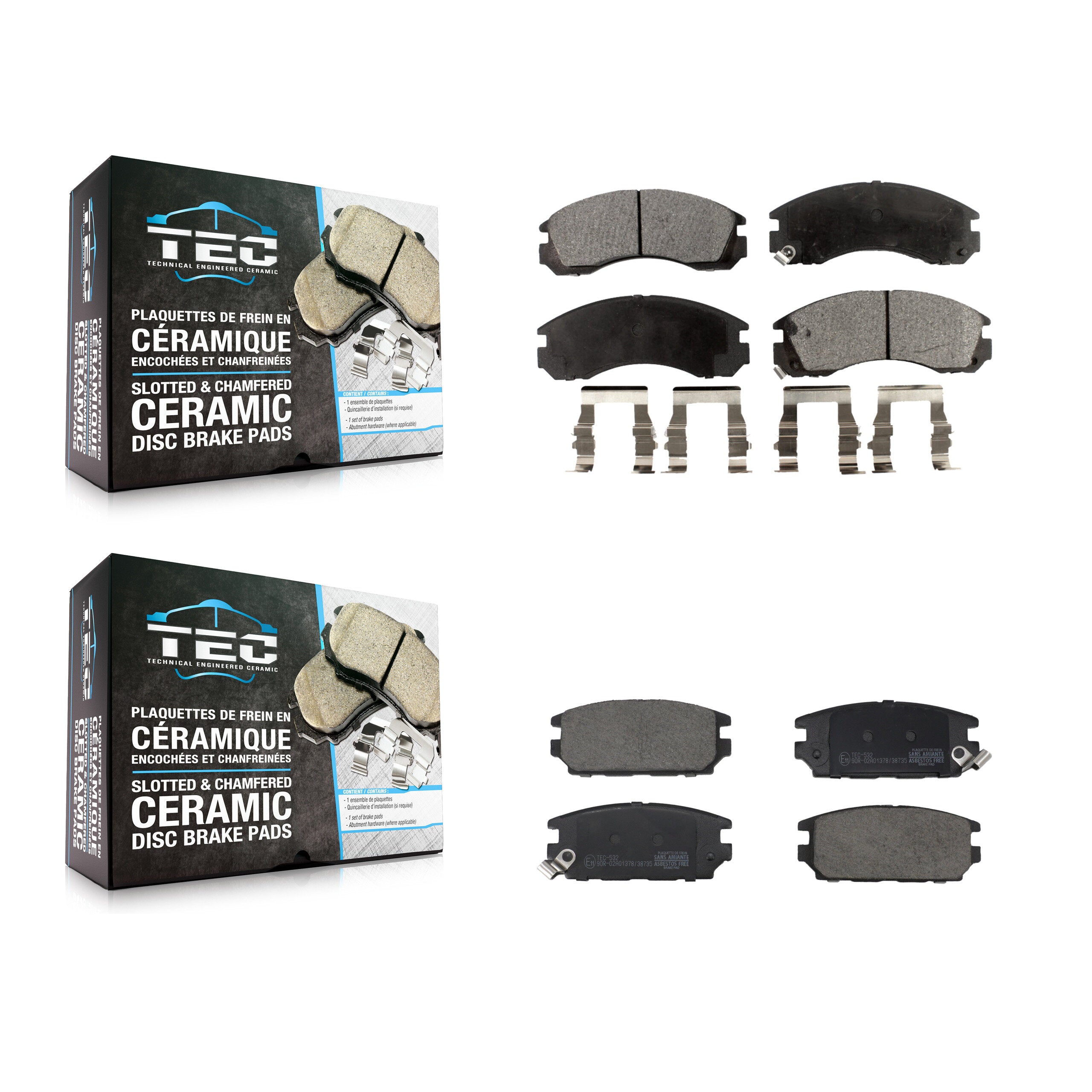 Front Rear Ceramic Brake Pads Kit For Eagle Talon Mitsubishi Eclipse Diamante
