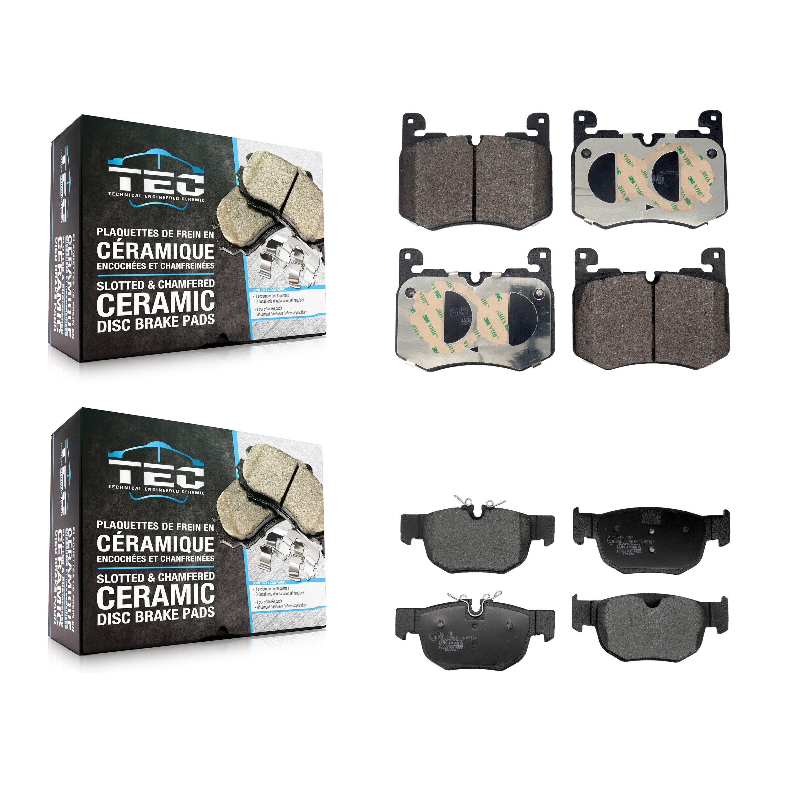 Front Rear Ceramic Brake Pads Kit For Jaguar F-Pace Land Rover Range Velar