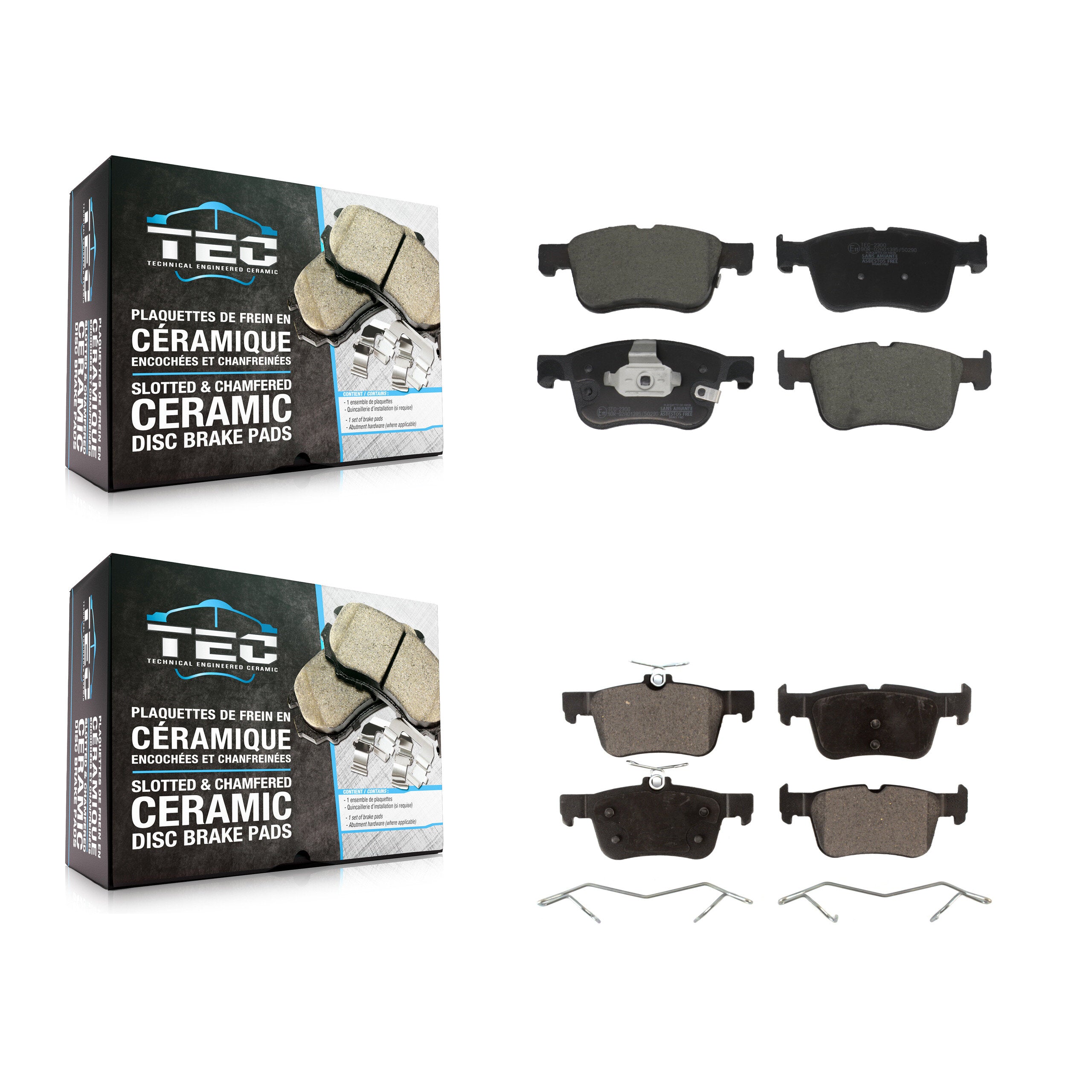Front Rear Ceramic Brake Pads Kit For Ford Escape Bronco Sport Maverick Lincoln