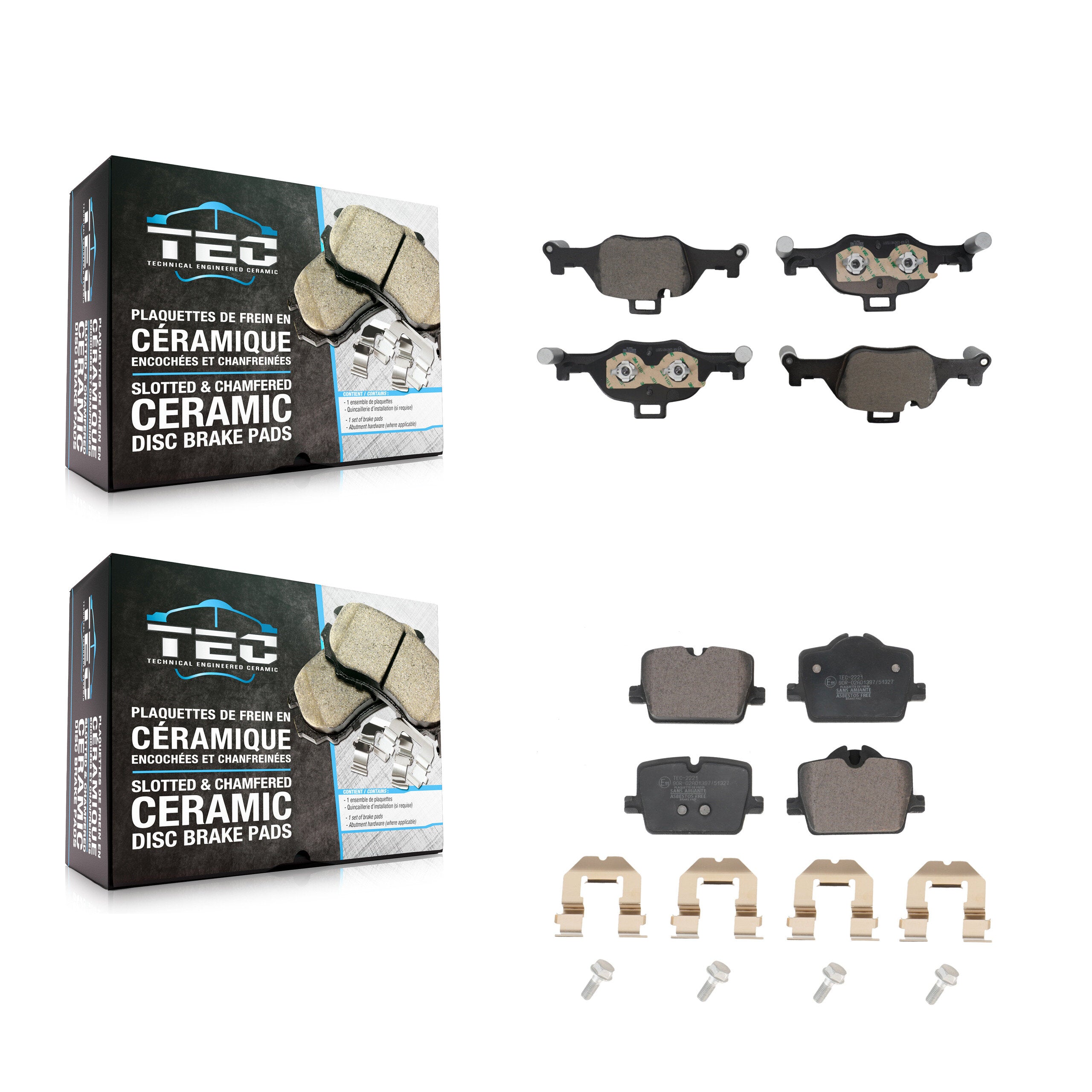 Front Rear Ceramic Brake Pads Kit For BMW i4 Without Blue Painted Calipers