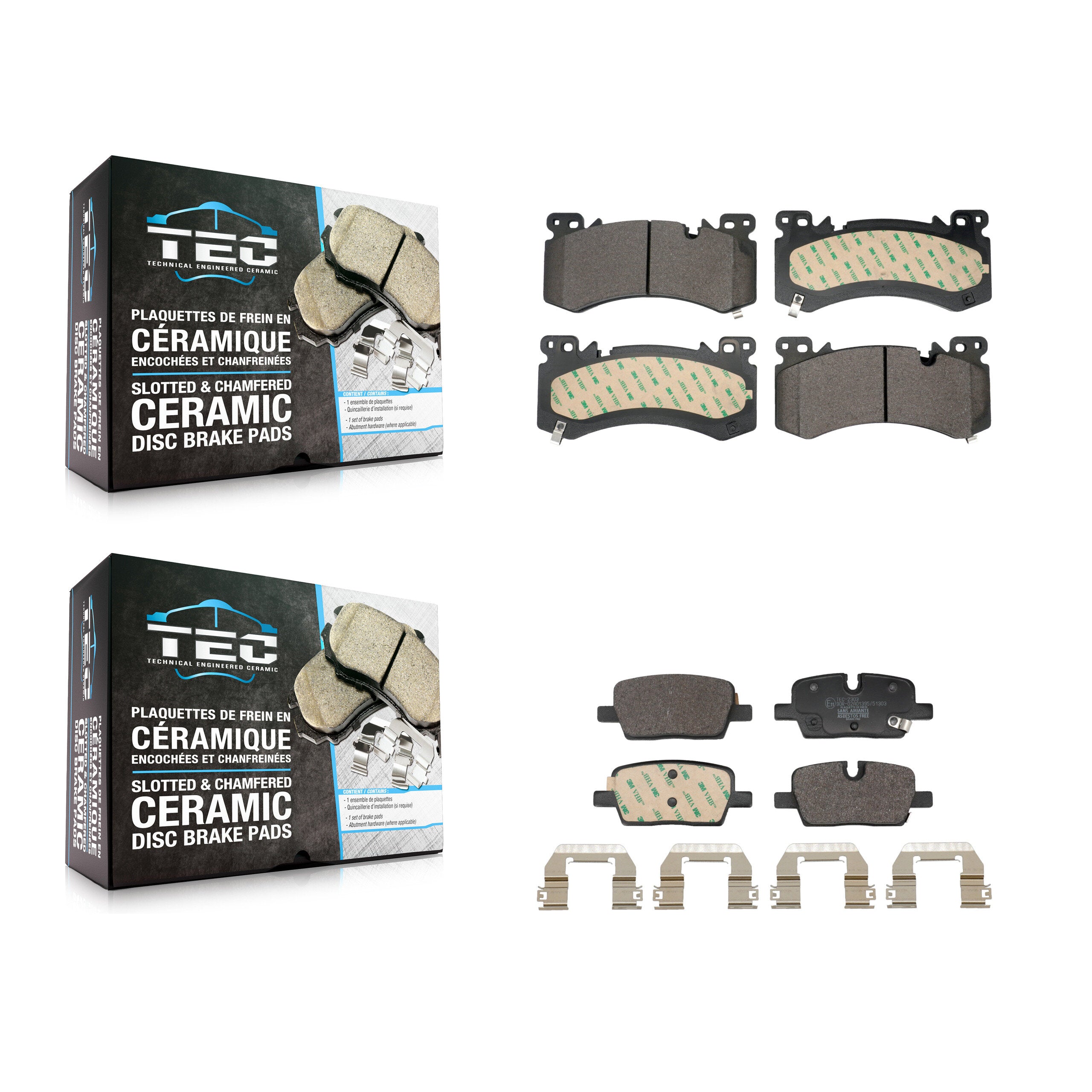 Front Rear Ceramic Brake Pads Kit For Cadillac XT5 XT6 With Brembo Calipers