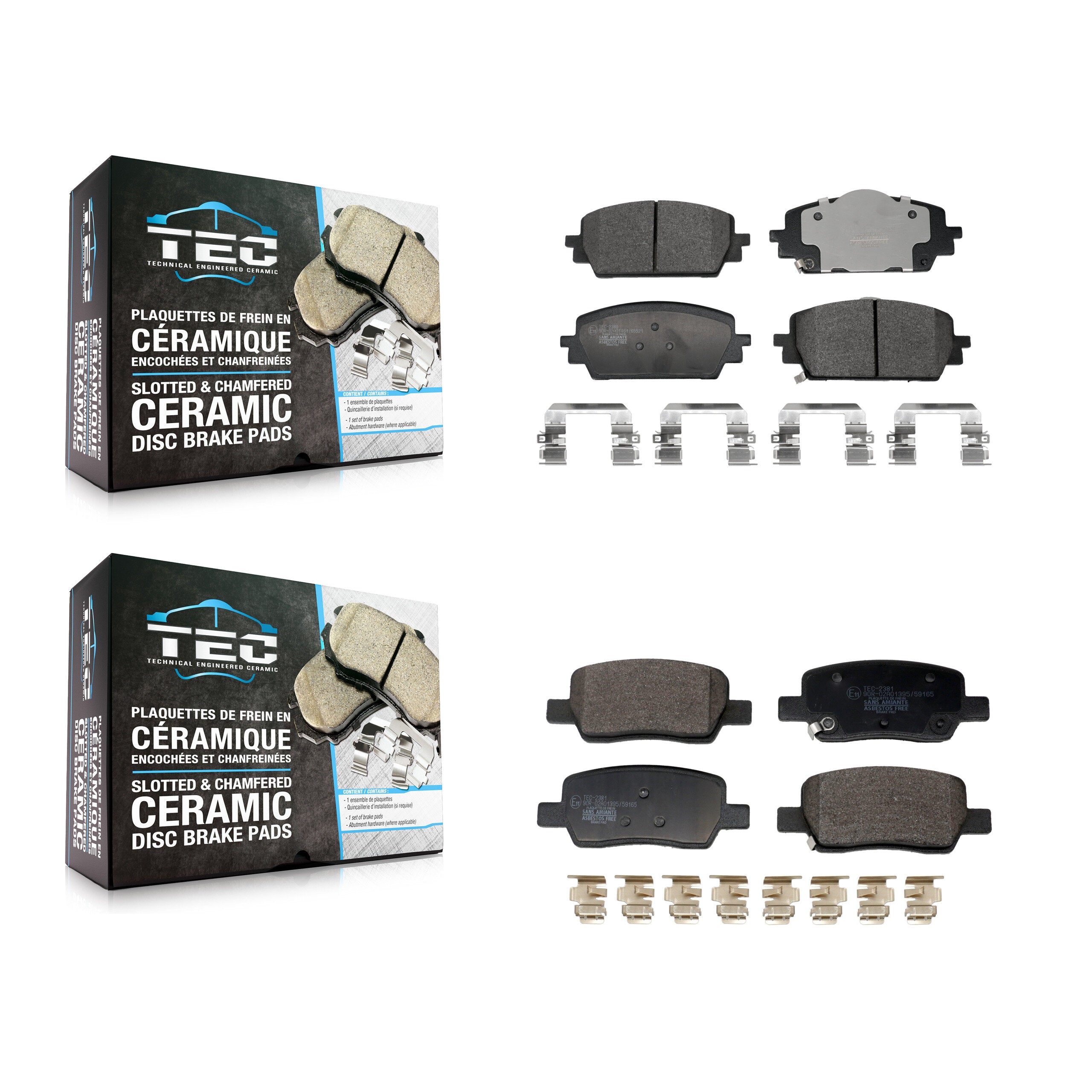 Front Rear Ceramic Brake Pads Kit For Hyundai Santa Fe Kia Sorento Cruz