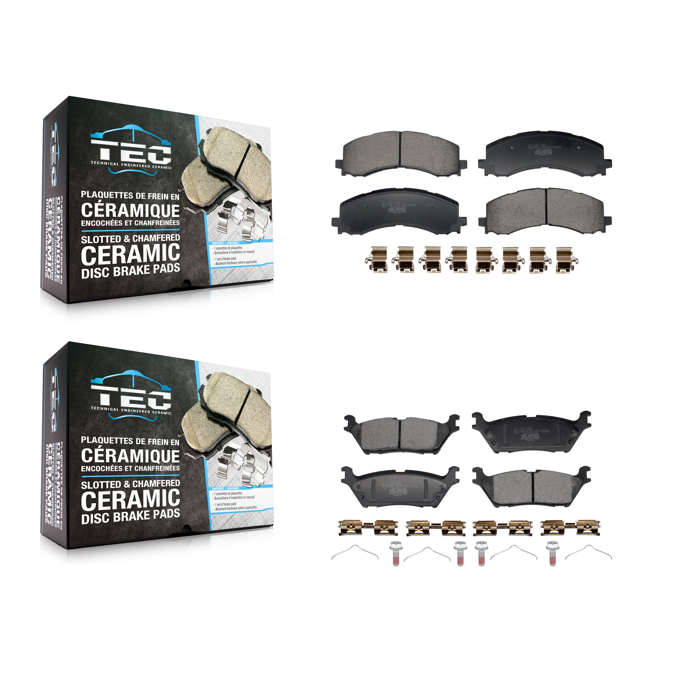 Front Rear Ceramic Brake Pads Kit For Ford F-150 Lightning Bronco Expedition