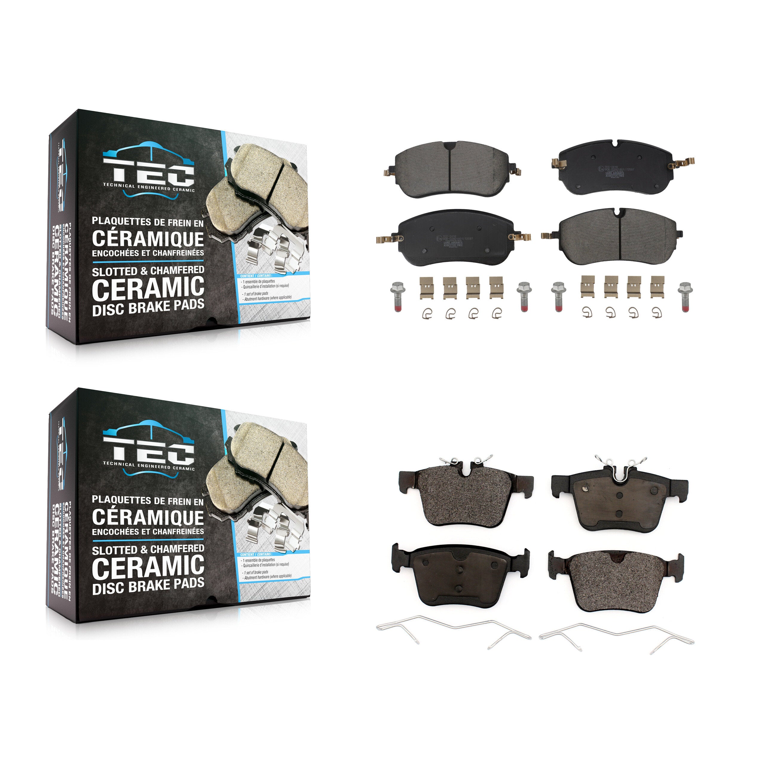 Front Rear Ceramic Brake Pads Kit For Land Rover Range Evoque Discovery Sport
