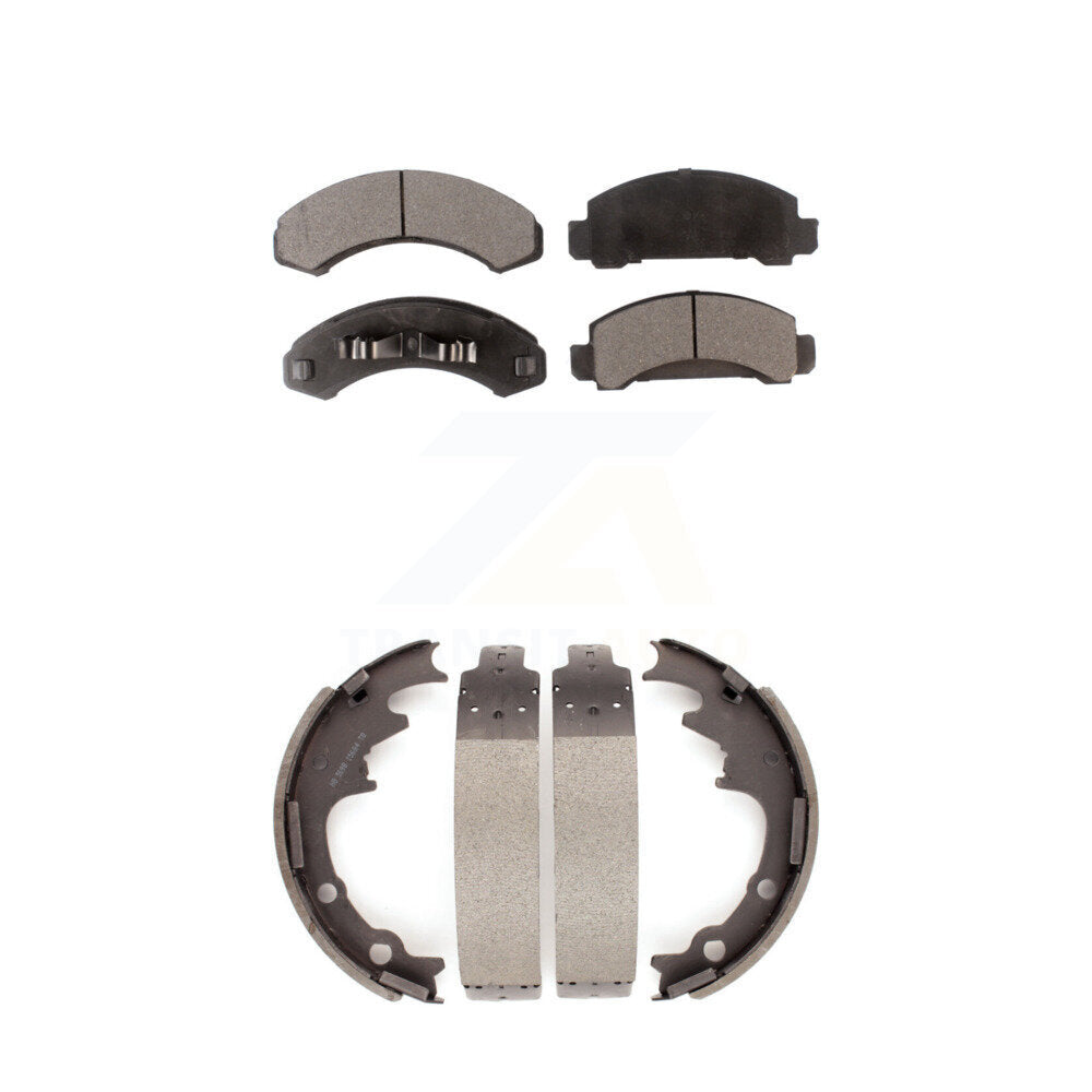 Front Rear Ceramic Brake Pads And Drum Shoes Kit For Ford Ranger Mazda Bronco II