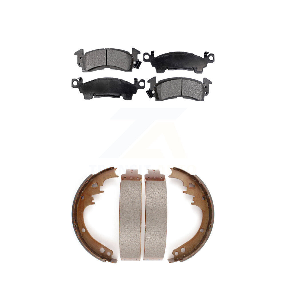 Front Rear Ceramic Brake Pads Drum Shoe Kit For Cadillac Chevrolet Caprice Buick