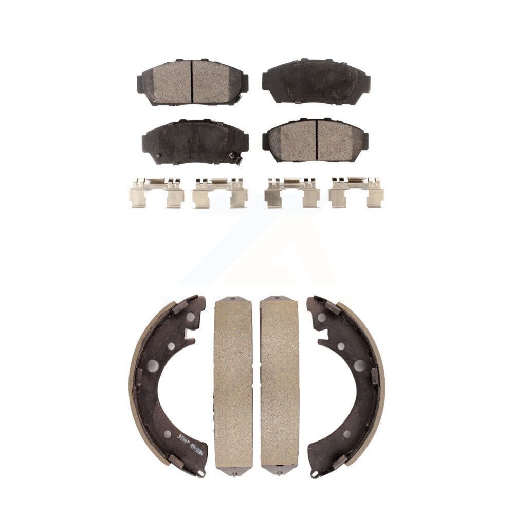 Front Rear Ceramic Brake Pads And Drum Shoes Kit For Honda Civic KTN-100104