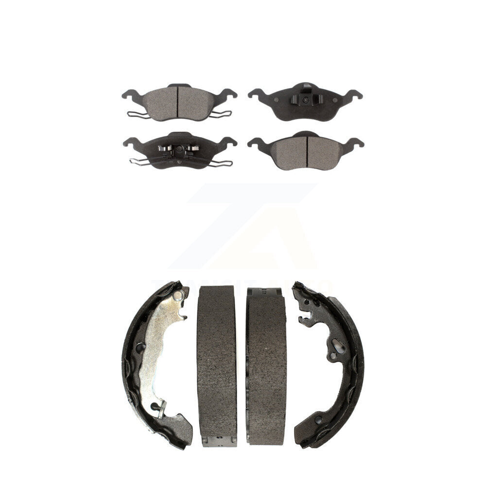Front Rear Ceramic Brake Pads And Drum Shoes Kit For Ford Focus KTN-100152