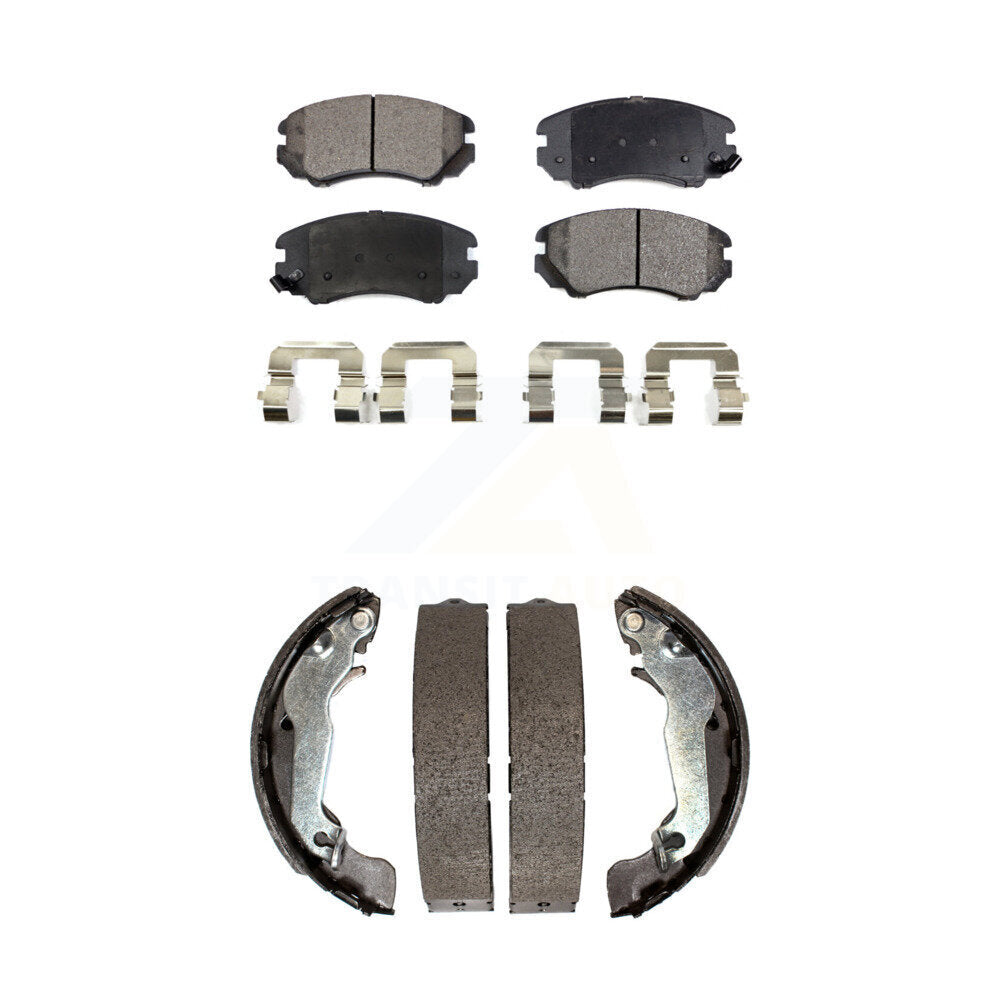 Front Rear Ceramic Brake Pads And Drum Shoes Kit For Hyundai Elantra KTN-100203