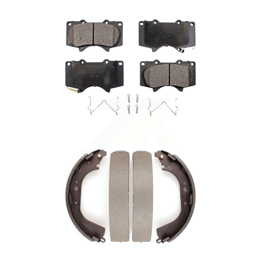 Front Rear Ceramic Brake Pads And Drum Shoes Kit For Toyota Tundra KTN-100218