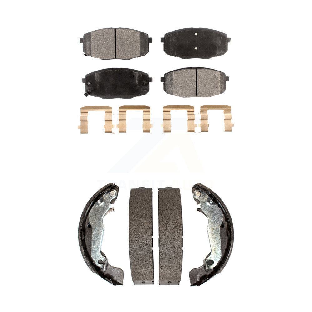 Front Rear Ceramic Brake Pads And Drum Shoes Kit For Hyundai Elantra KTN-100227