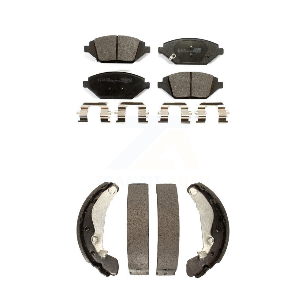 Front Rear Ceramic Brake Pads And Drum Shoes Kit For 2016-2021 Chevrolet Spark