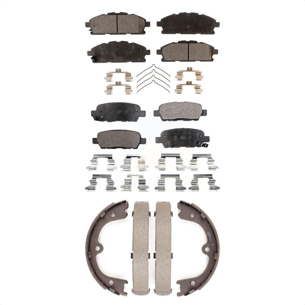 Front Rear Ceramic Brake Pads And Parking Shoes Kit For Nissan Quest KTN-100531