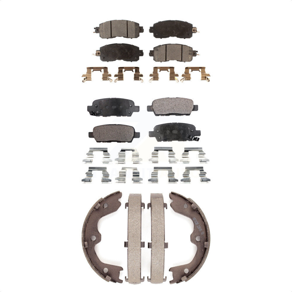Front Rear Ceramic Brake Pads And Parking Shoes Kit For Nissan Altima KTN-100544