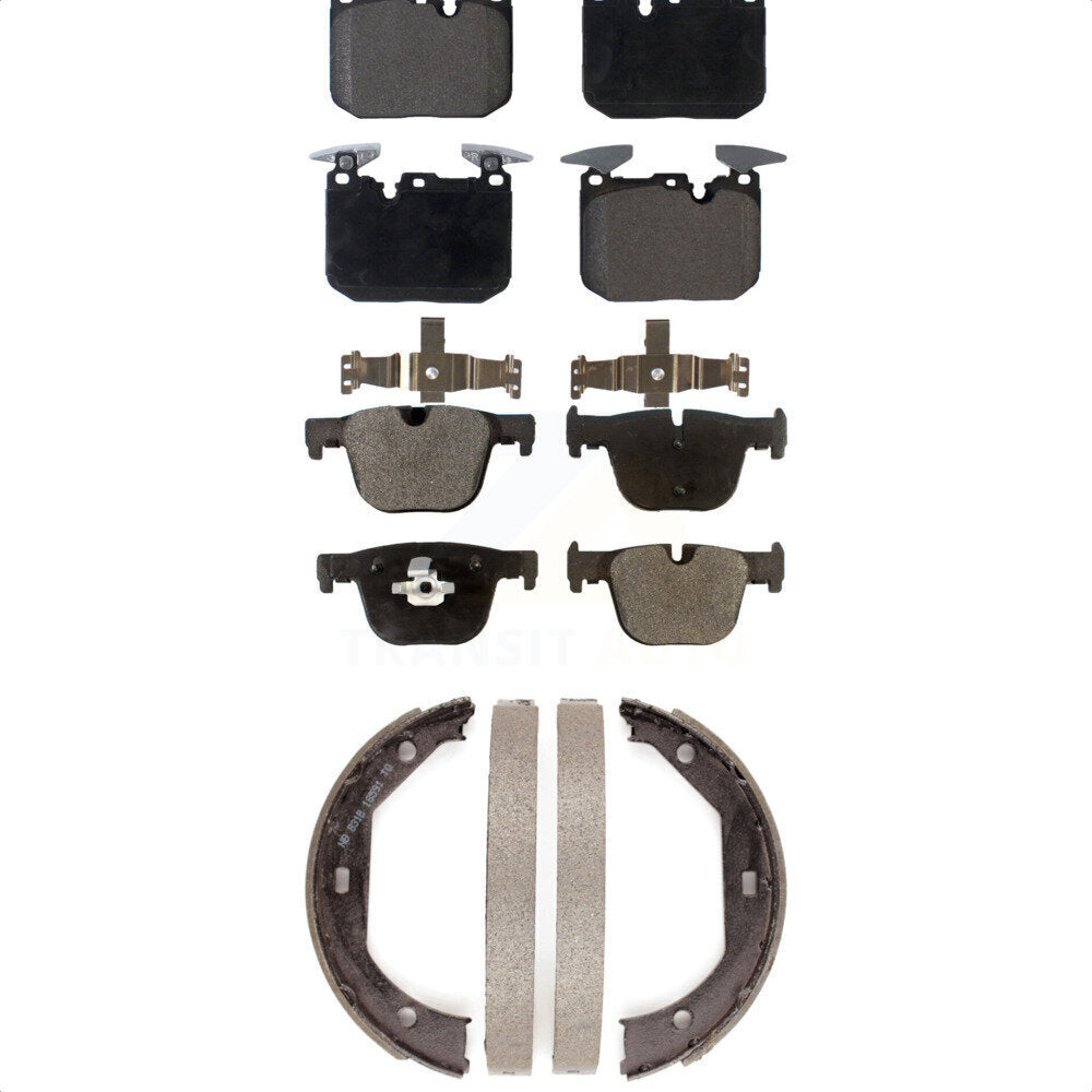 Front Rear Ceramic Brake Pads Parking Shoes Kit For BMW 340i xDrive 435i 440i GT