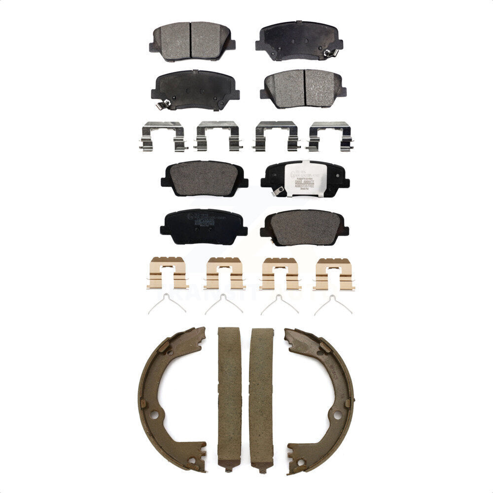 Front Rear Ceramic Brake Pads And Parking Shoes Kit For Kia Sorento KTN-100623