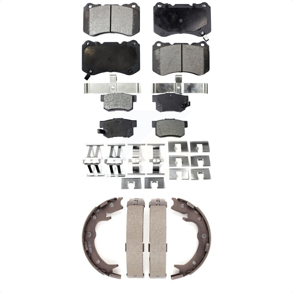 Front Rear Ceramic Brake Pads And Parking Shoes Kit For Acura TL KTN-100681