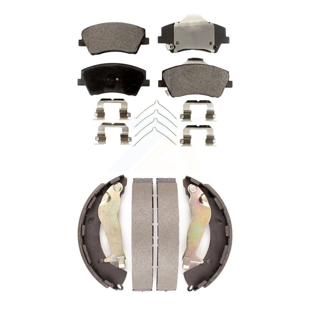 Front Rear Ceramic Brake Pads And Drum Shoes Kit For Hyundai Elantra KTN-100836