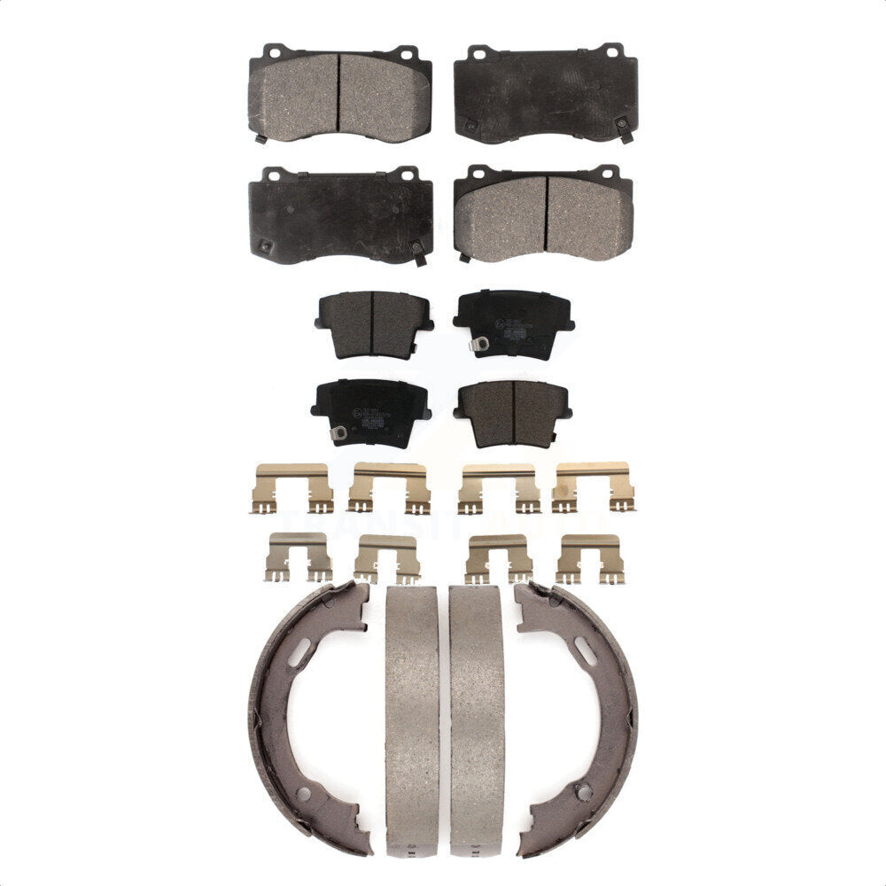 Front Rear Ceramic Brake Pads And Parking Shoes Kit For Dodge Charger KTN-100849