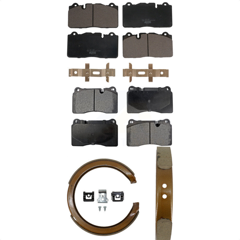 Front Rear Ceramic Brake Pads And Parking Shoes Kit For Chevrolet Corvette
