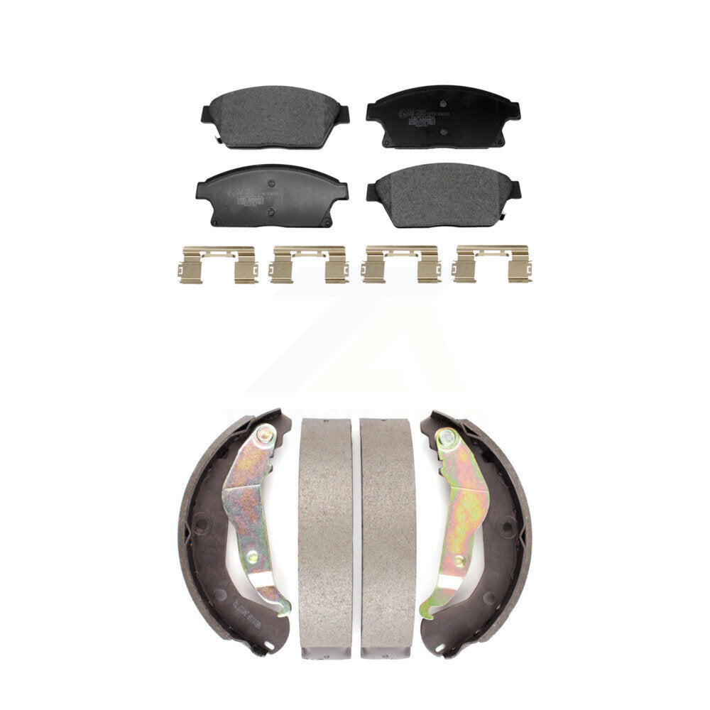 Front Rear Ceramic Brake Pads And Drum Shoes Kit For 2013-2017 Chevrolet Trax