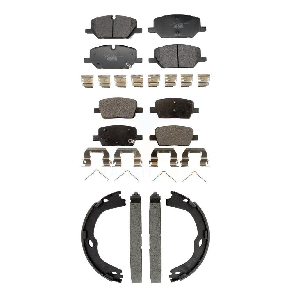 Front Rear Ceramic Brake Pads And Parking Shoes Kit For Chevrolet Camaro