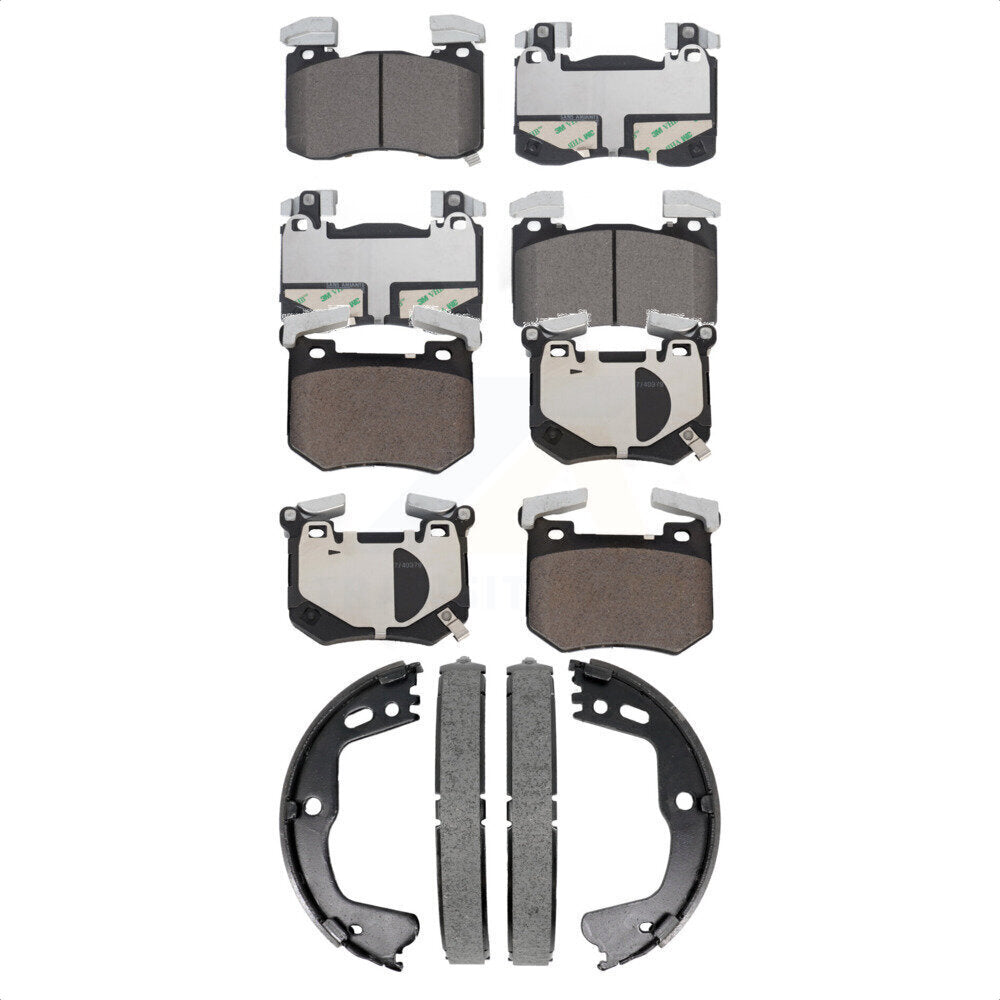 Front Rear Ceramic Brake Pads And Parking Shoes Kit For Kia Stinger Genesis G70