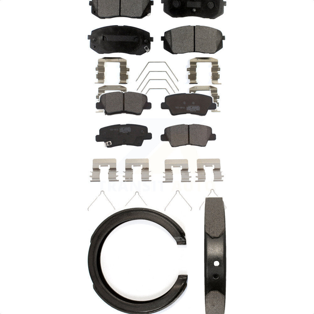 Front Rear Ceramic Brake Pads And Parking Shoes Kit For Kia Optima KTN-100962