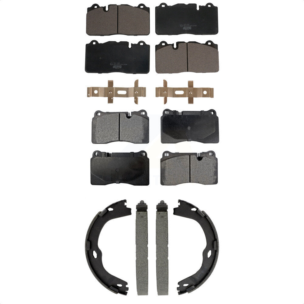 Front Rear Ceramic Brake Pads And Parking Shoes Kit For Chevrolet Corvette