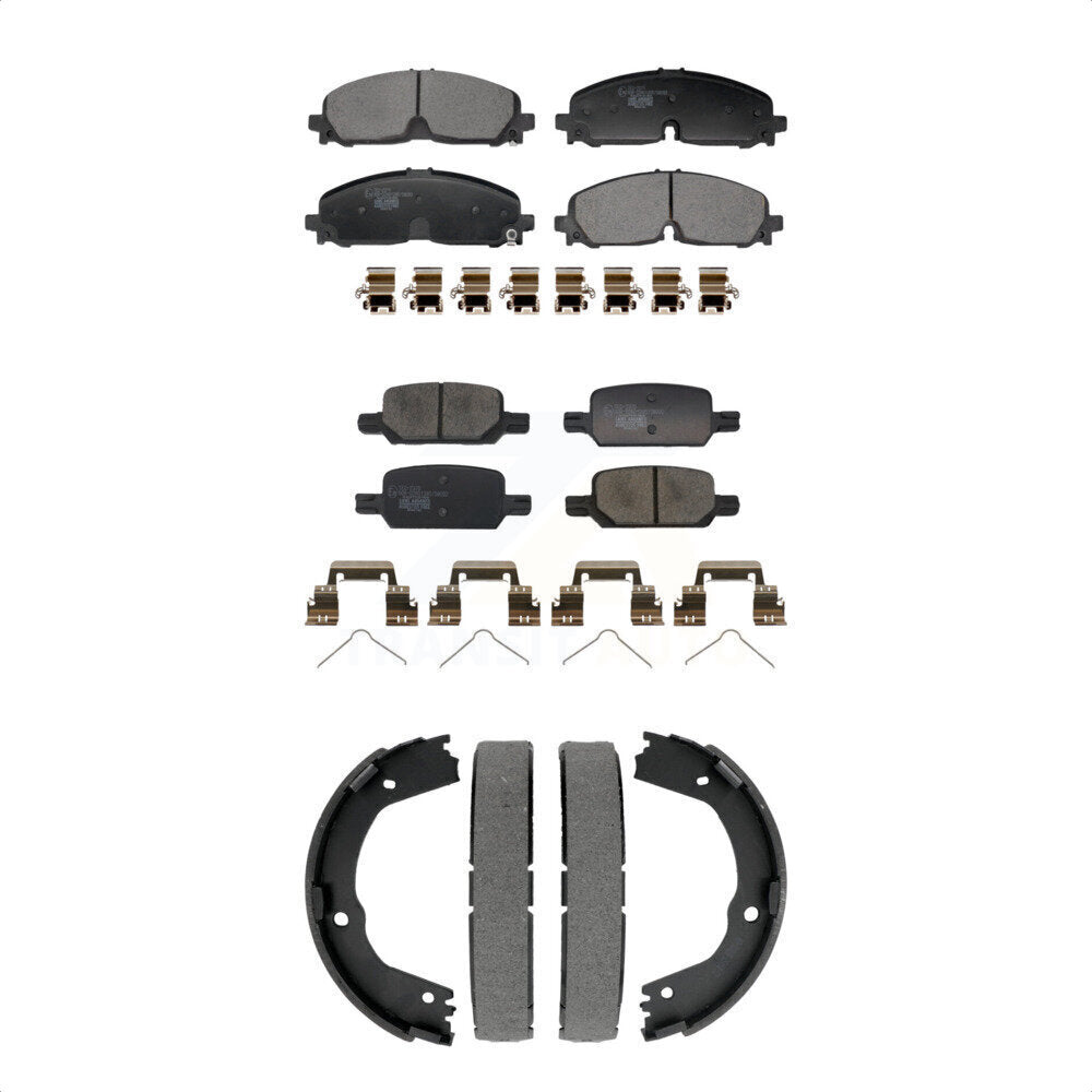 Front Rear Ceramic Brake Pads Parking Shoe Kit For Chevrolet Colorado GMC Canyon