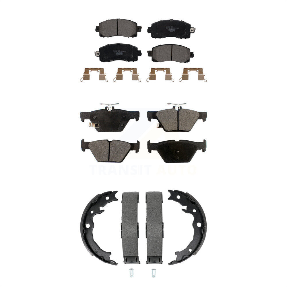 Front Rear Ceramic Brake Pads And Parking Shoes Kit For Subaru Crosstrek
