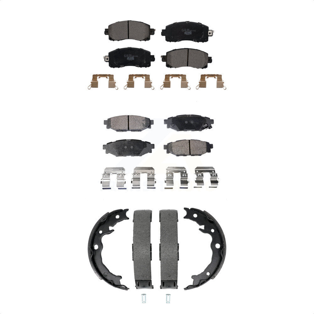 Front Rear Ceramic Brake Pads And Parking Shoes Kit For Subaru Crosstrek Impreza
