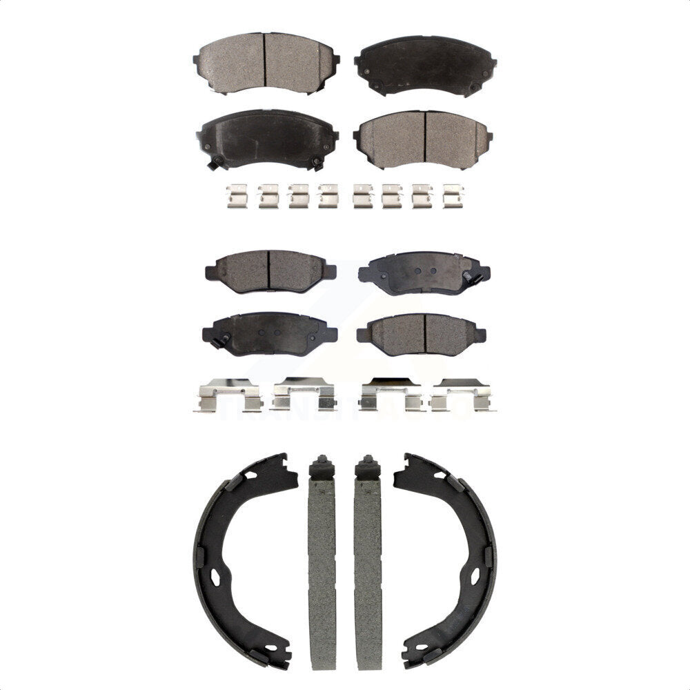 Front Rear Ceramic Brake Pads And Parking Shoes Kit For Cadillac CTS KTN-100988