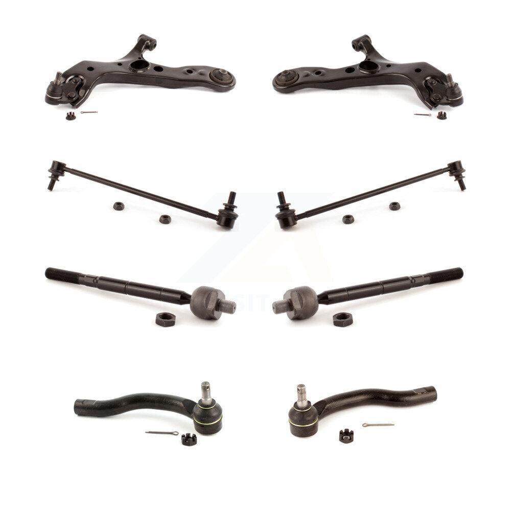 Front Control Arm Ball Joint Assembly Tie Rod End Link Kit (8Pc) For Toyota RAV4