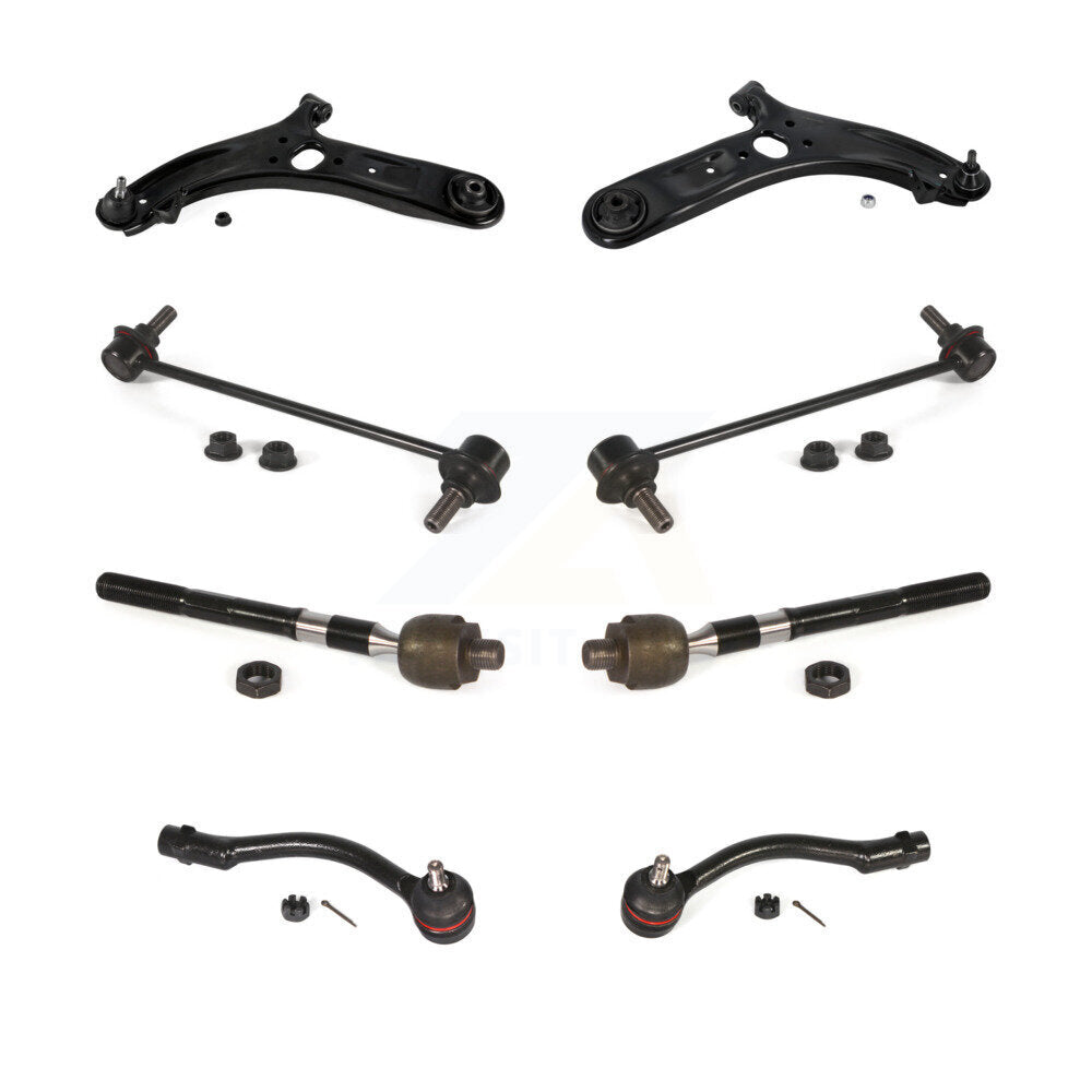 Front Control Arm Ball Joint Tie Rod End Link Kit (8Pc) For 12-17 Hyundai Accent