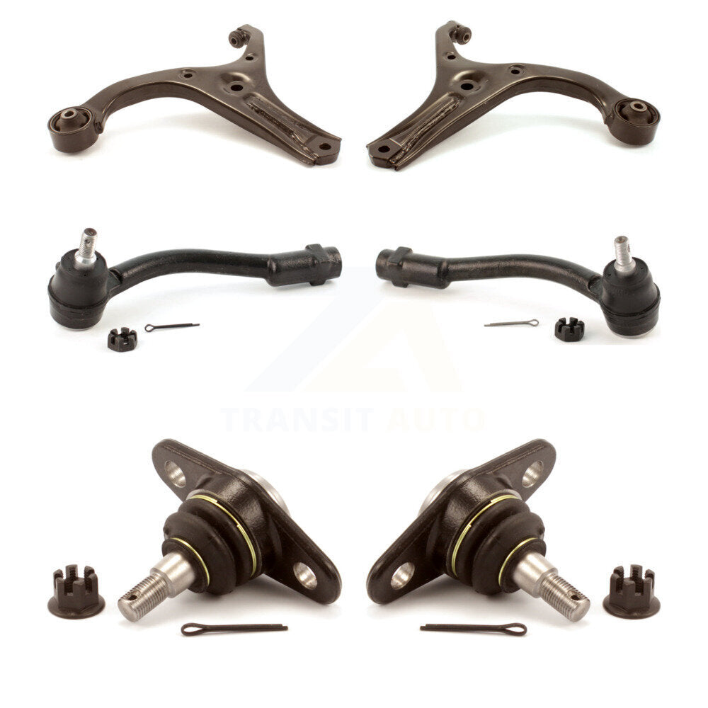Front Suspension Control Arm Tie Rod End & Ball Joint Kit (6Pc) For Kia Rio Rio5