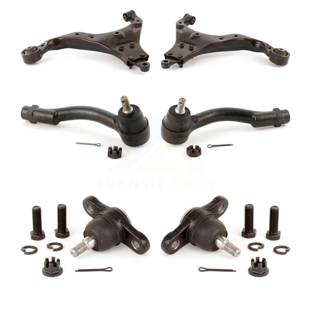 Front Suspension Arm Tie Rod End And Ball Joint Kit (6Pc) For Hyundai Tucson Kia