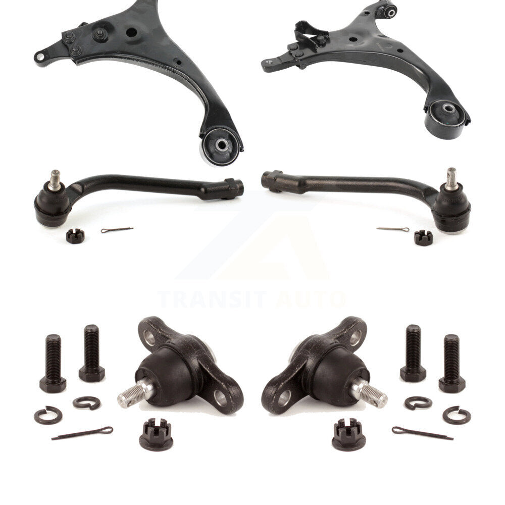 Front Suspension Control Arm Tie Rod End Ball Joint Kit (6Pc) For Kia Forte Koup