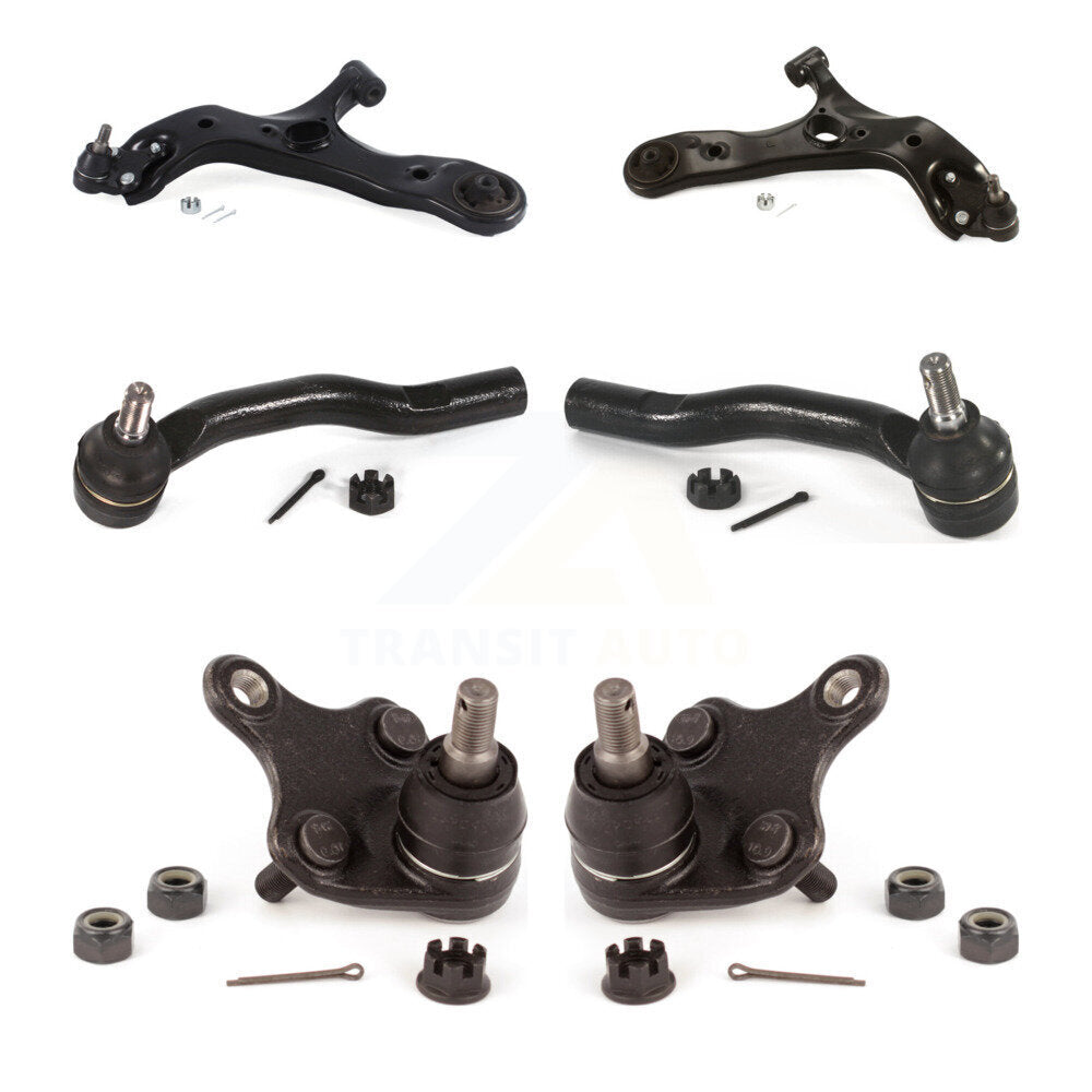 Front Suspension Control Arm Tie Rod End Ball Joint Kit (6Pc) For Toyota Prius V