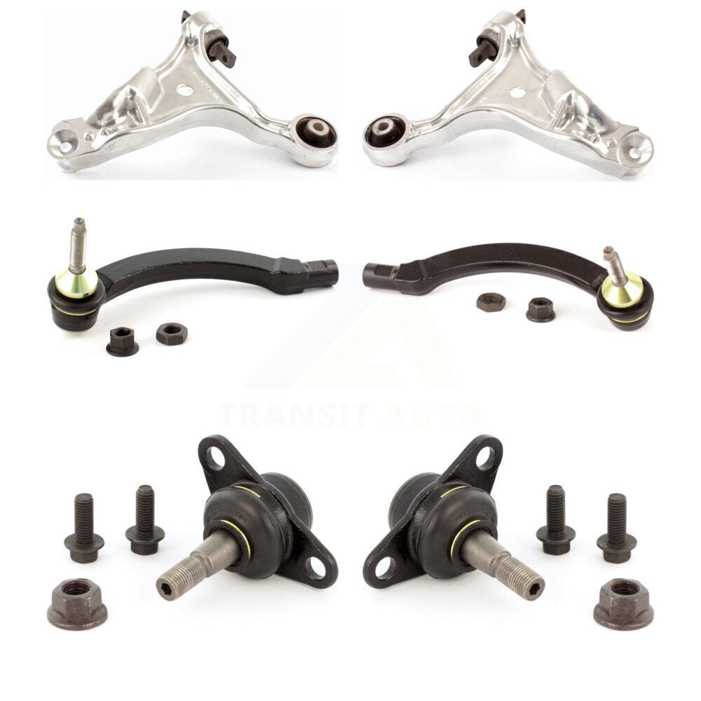 Front Suspension Control Arm Tie Rod End Ball Joint Kit (6Pc) For Volvo S60 FWD