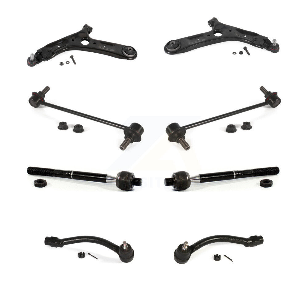 Front Control Arm Ball Joint Assembly Tie Rod End Link Kit (8Pc) For Kia Soul EV