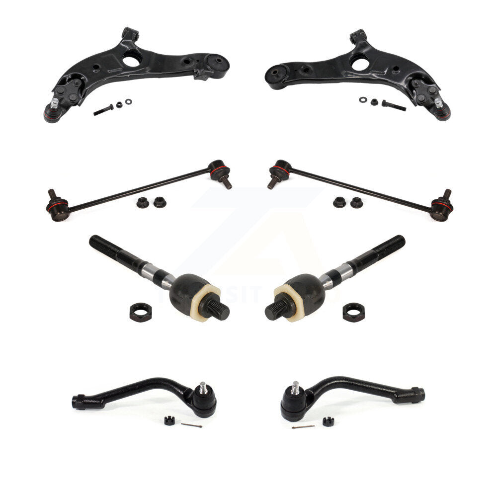 Front Control Arm Ball Joint Tie Rod End Link Kit (8Pc) For Hyundai Santa Fe Kia