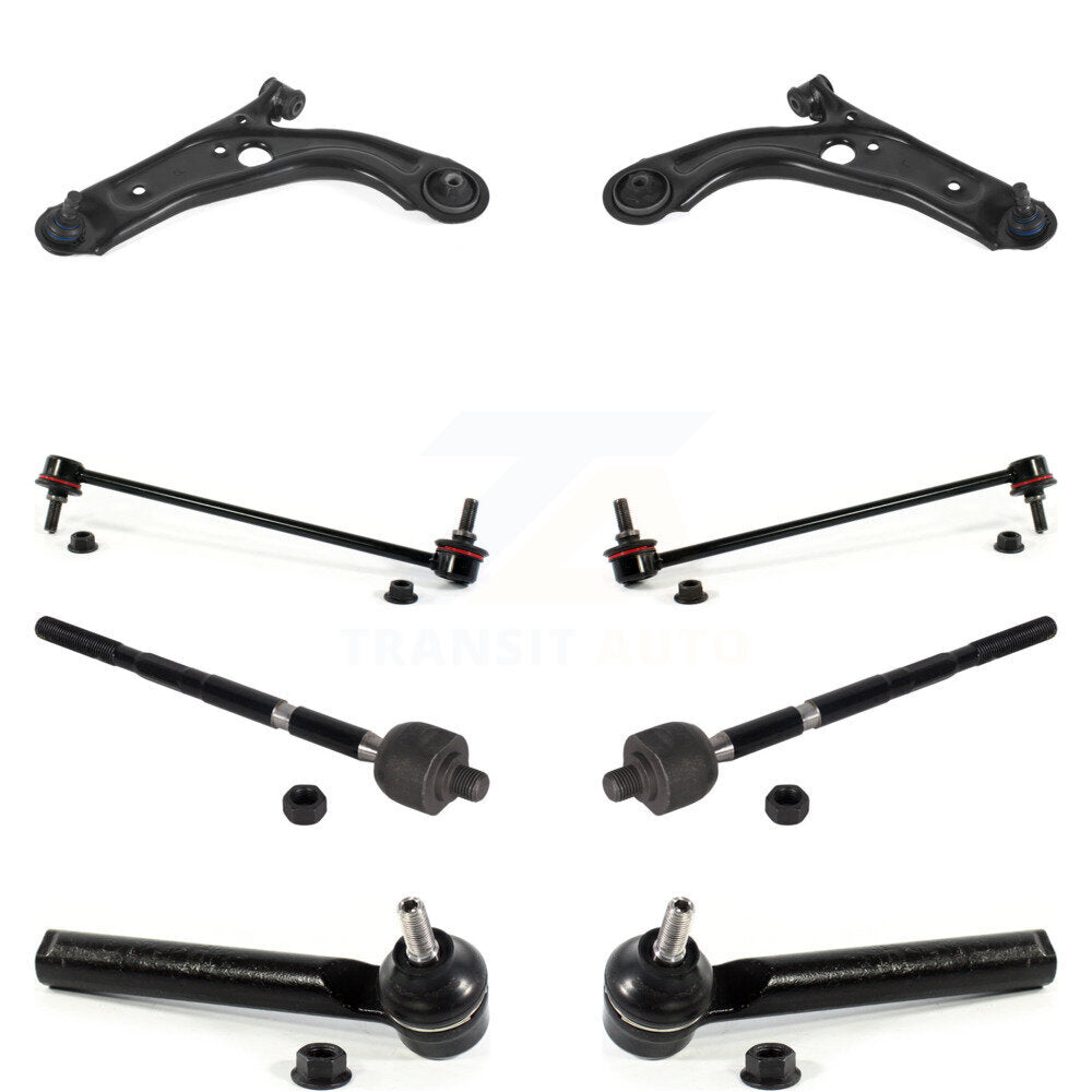 Front Suspension Control Arm Ball Joint Tie Rod End Link Kit (8Pc) For Fiat 500