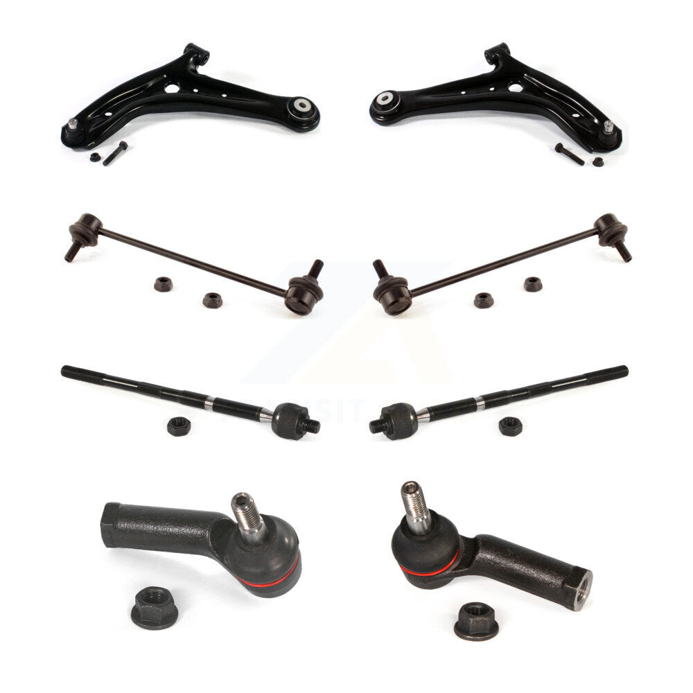 Front Control Arm Ball Joint Assembly Tie Rod End Link Kit (8Pc) For Ford Fiesta