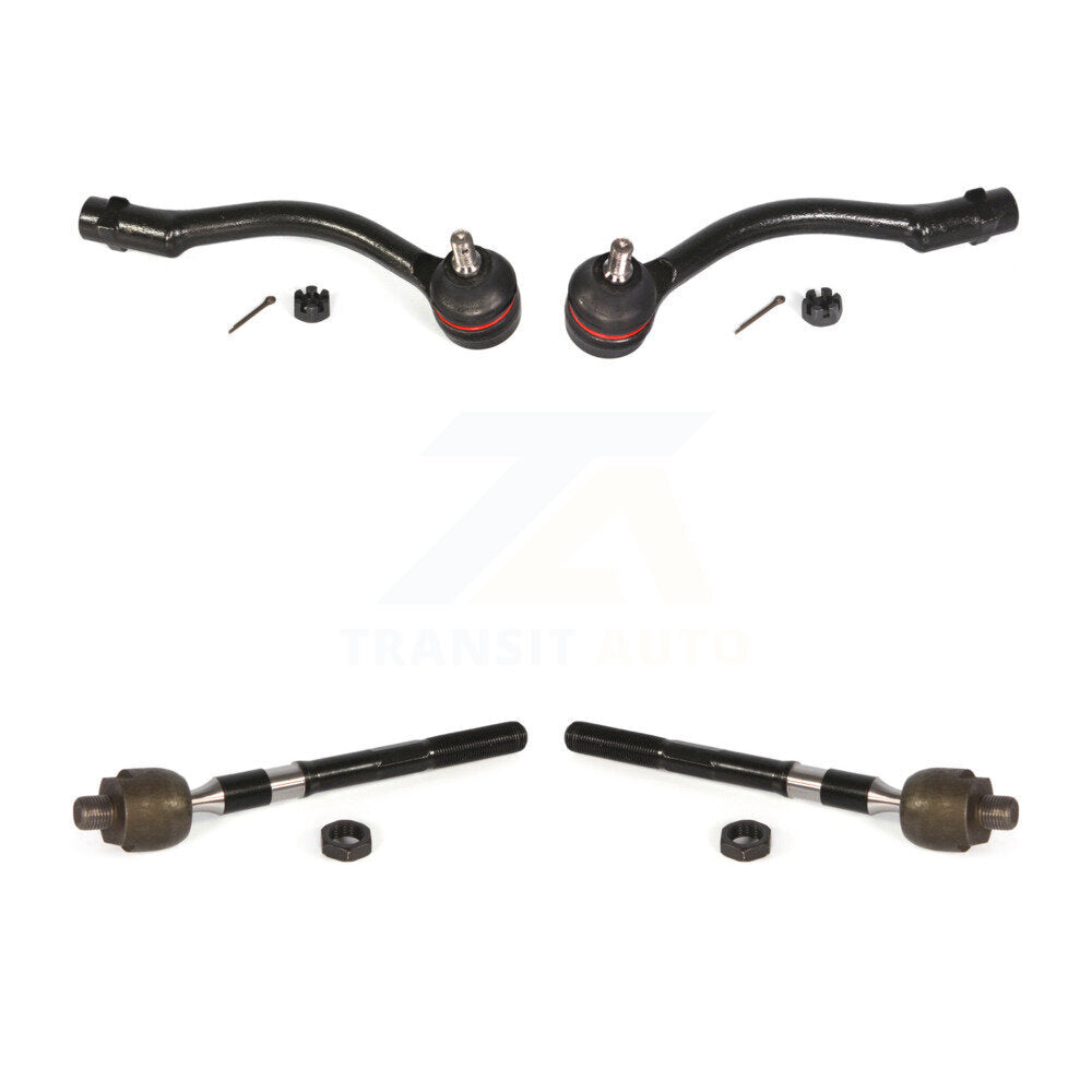 Front Outer & Inner Steering Tie Rod End Kit For Hyundai Accent Kia Rio