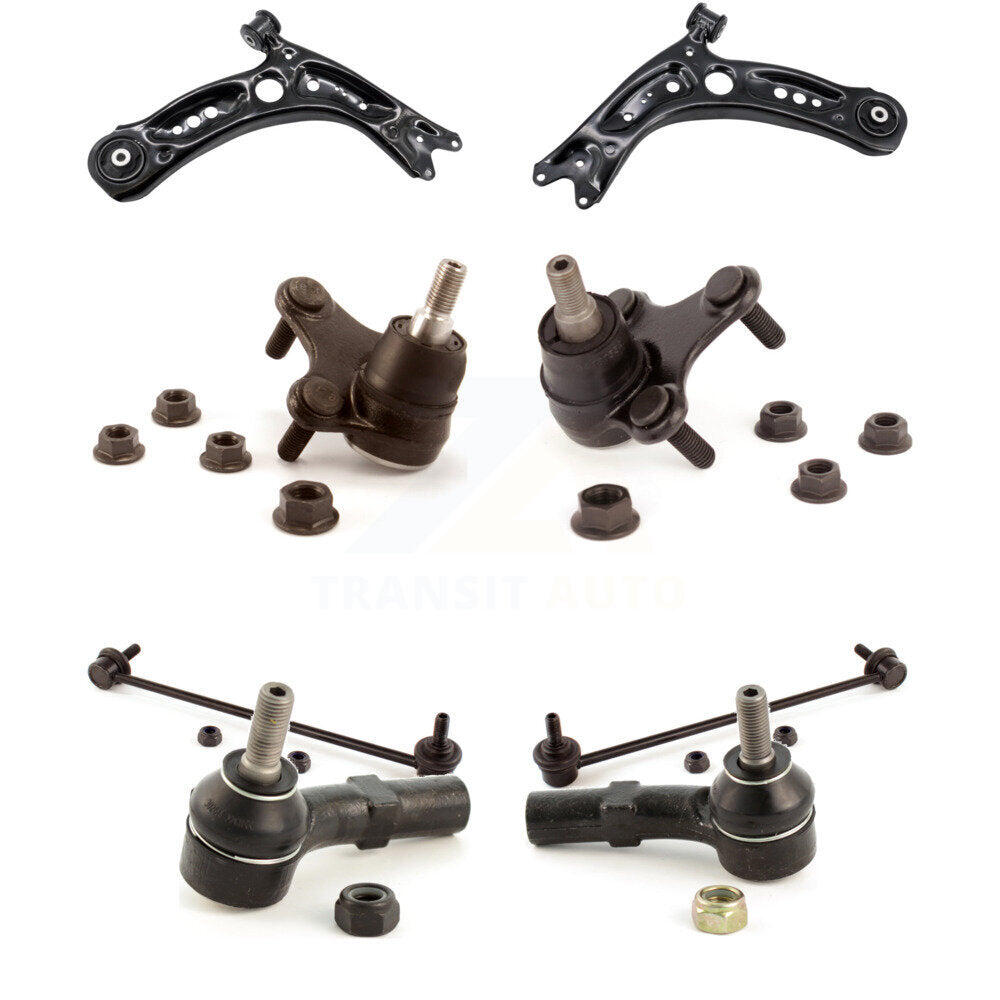 Front Suspension Control Arm Tie Rod End Link Ball Joint Kit (8Pc) For Jetta GTI